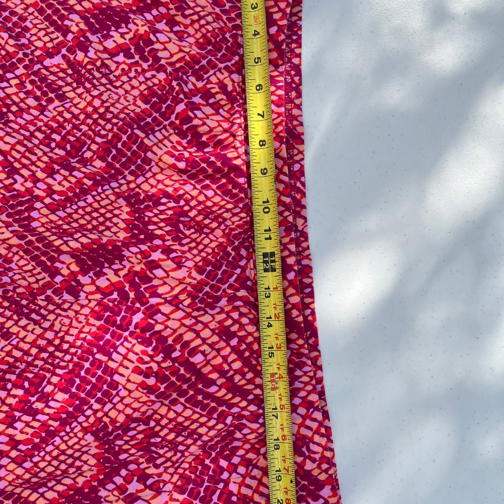 d&co Beach Plus Size 2XP Cropped Pants Pink Red Print Pull-On Stretch Casual - Picture 3 of 9